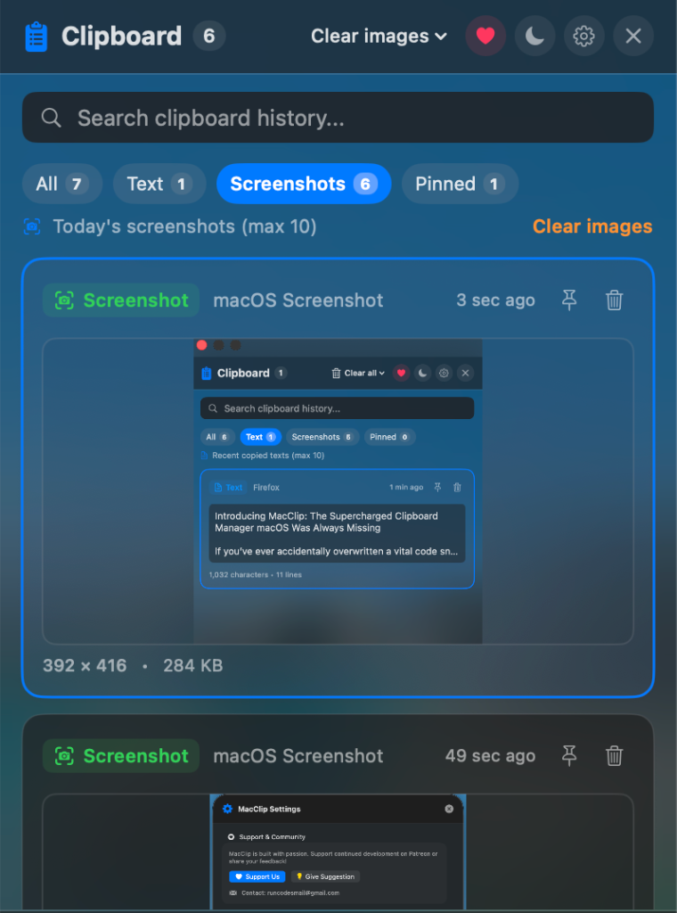 Screenshots Manager