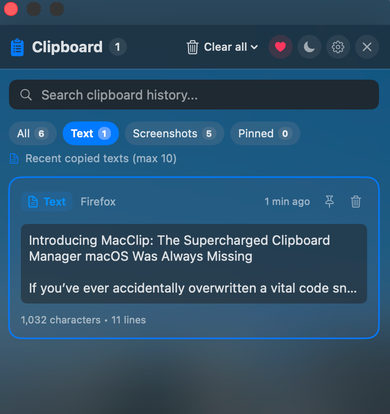 Text Snippets Filter